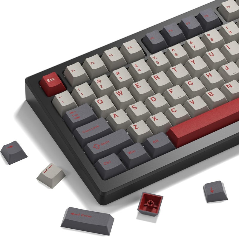 COSTOM Womier Double Shot PBT Keycaps Set 138 Keys, Cherry Profile Custom Keycaps 60 65 75 100 Percent for 61/64/68/84/87/100/104/108 Retro Gaming Mechanical Keyboard, Purple Gray - Image 1
